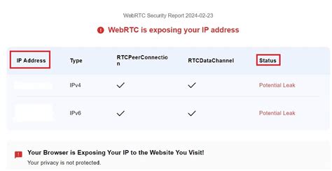 webrtc leak|Test de fuite WebRTC : Votre IP privée est